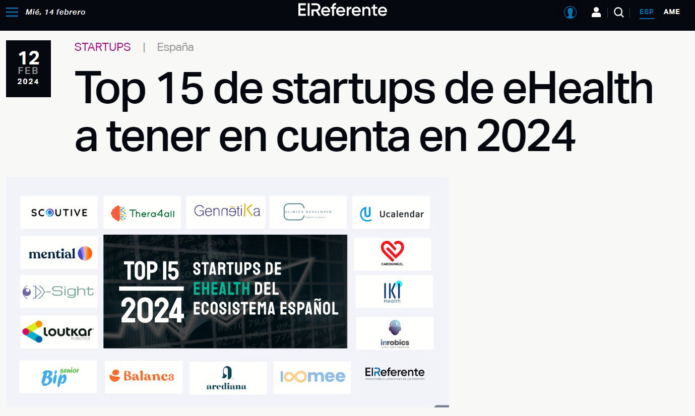 BipSenior entre las 15 startups de eHealth a tener en cuenta en 2024